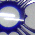 Detail einer Friesecke aus Überfangglas