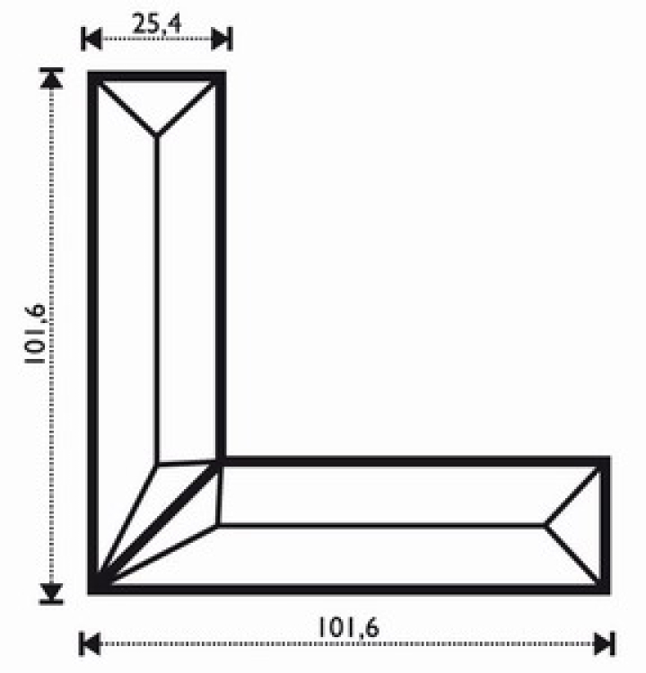 Eck-Pencil-Bevelsatz 1" - Abmessungen