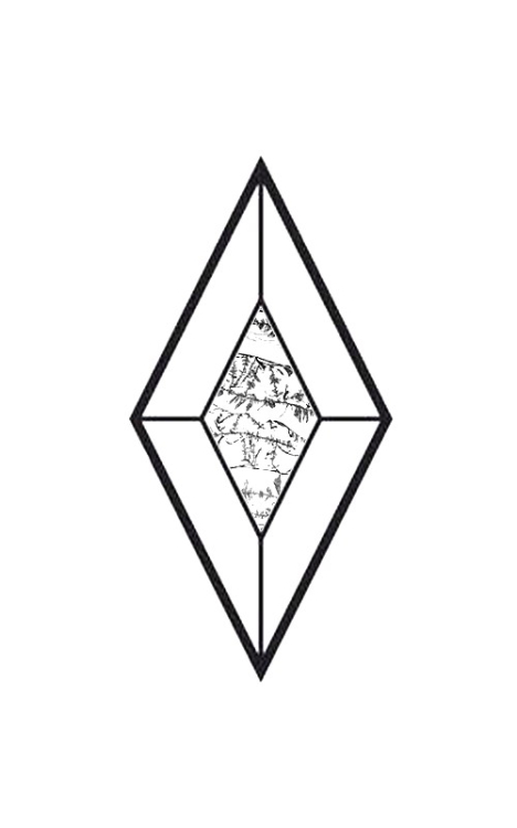 Eisblumen-Bevel, Raute, 2" x 4"
