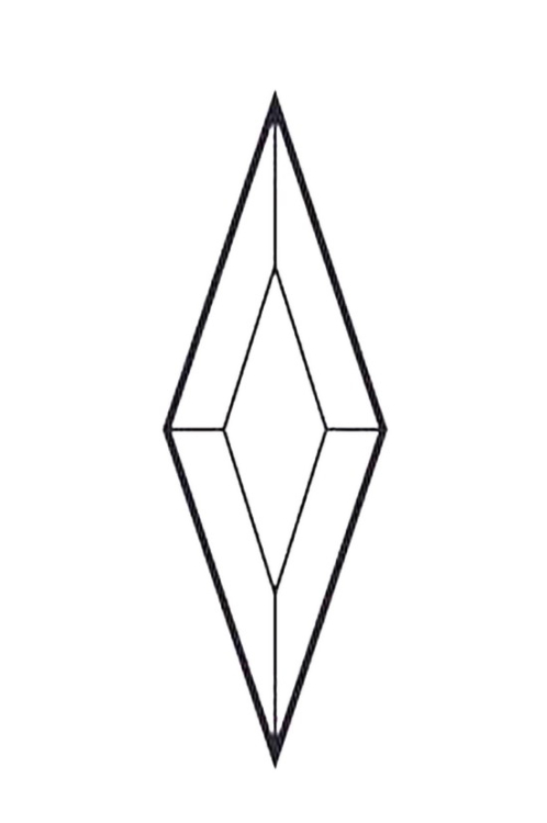 Bevel, Raute, 2" x 6""