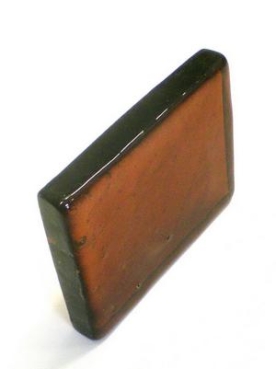 Glasdalle dunkelbernstein