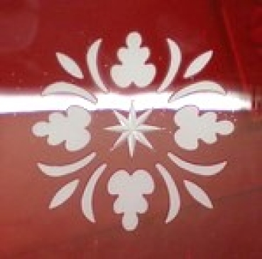 Friesecke "Eichen-Replik" rotes Überfangglas, Eckscheiben, 9cm Festmaß