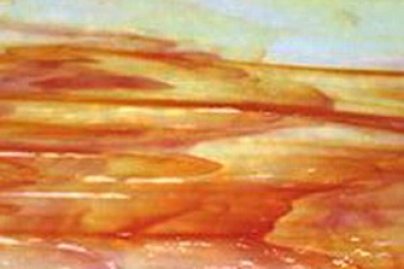Bullseye,Fusingglas 2123 orange marmoriert,