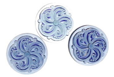 35mm, glasstein blau
