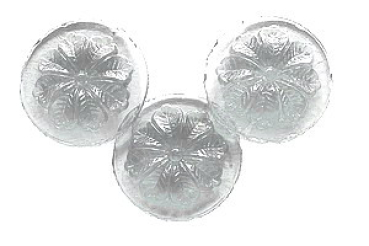 Glasstein 37mm Blüte 8-Blatt farblos