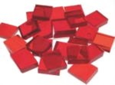 Flachmosaik transparent rubin rot