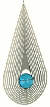 Windspiel TRÄNE mit hellblauer Glaskugel - ca. 20cm