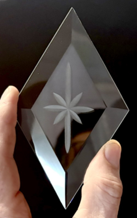 Sternschliff-Bevel, Raute, 3" x 5"