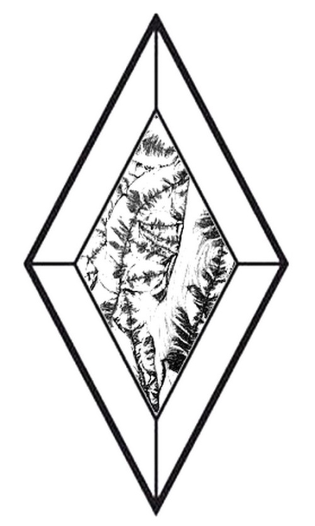 Eisblumen-Bevel, Raute, 3" x 5"