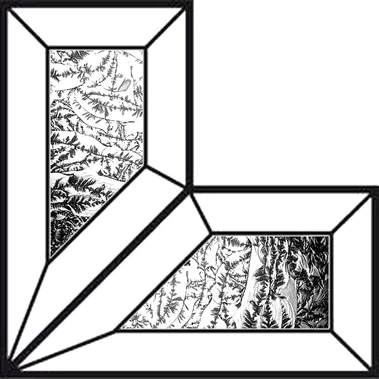 Eck-Bevelsatz 2" Eisblumenglas