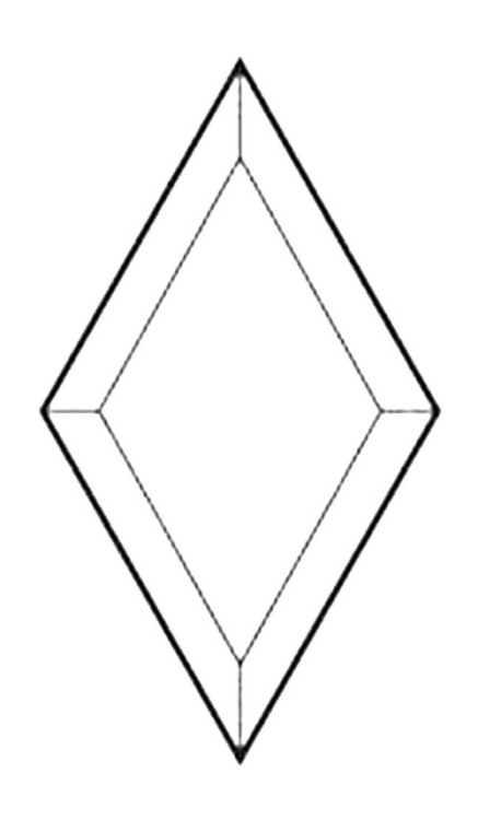 Bevel, Raute, 4x7"