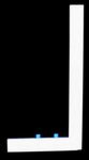 Glaserwinkel mit Nasen, 50cm