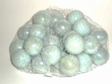 Glasmurmel 16mm weiss-irisierend