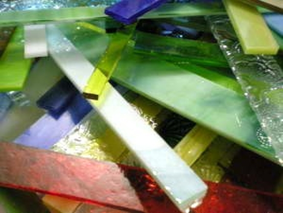 Detail, ungerade Glassteifen