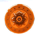 rosette,4-Blatt,dunkelbernstein,85mm,