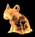 Glasfigur Bulldog bernsteinfarbig