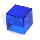 Glaswürfel 40mm blau