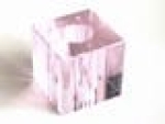 Glaswürfel pink mit Durchgangsbohrung