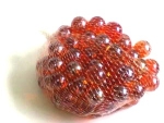 Glasmurmel 16mm orange-irisierend
