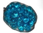 Glasmurmel 16mm blau-türkis - glänzend