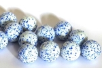 Glasmurmel 25mm blaue Punkte