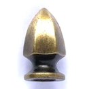 Endknopf "Hexagonal", 36mm x 22mm - brüniertes Metallteil, Gewinde M10x1